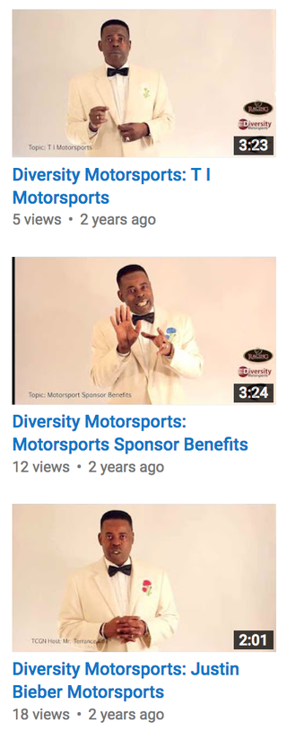 Screencap of Terrance Cox Global Network YouTube channel index.